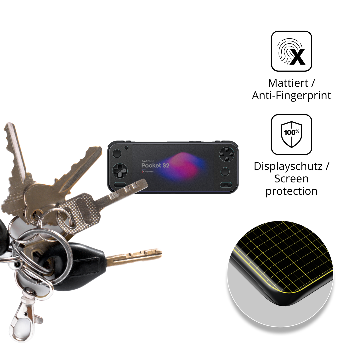 Blickschutzfolie für AYANEO Pocket S2 6.3 Zoll matt Schutzfolie Privacy