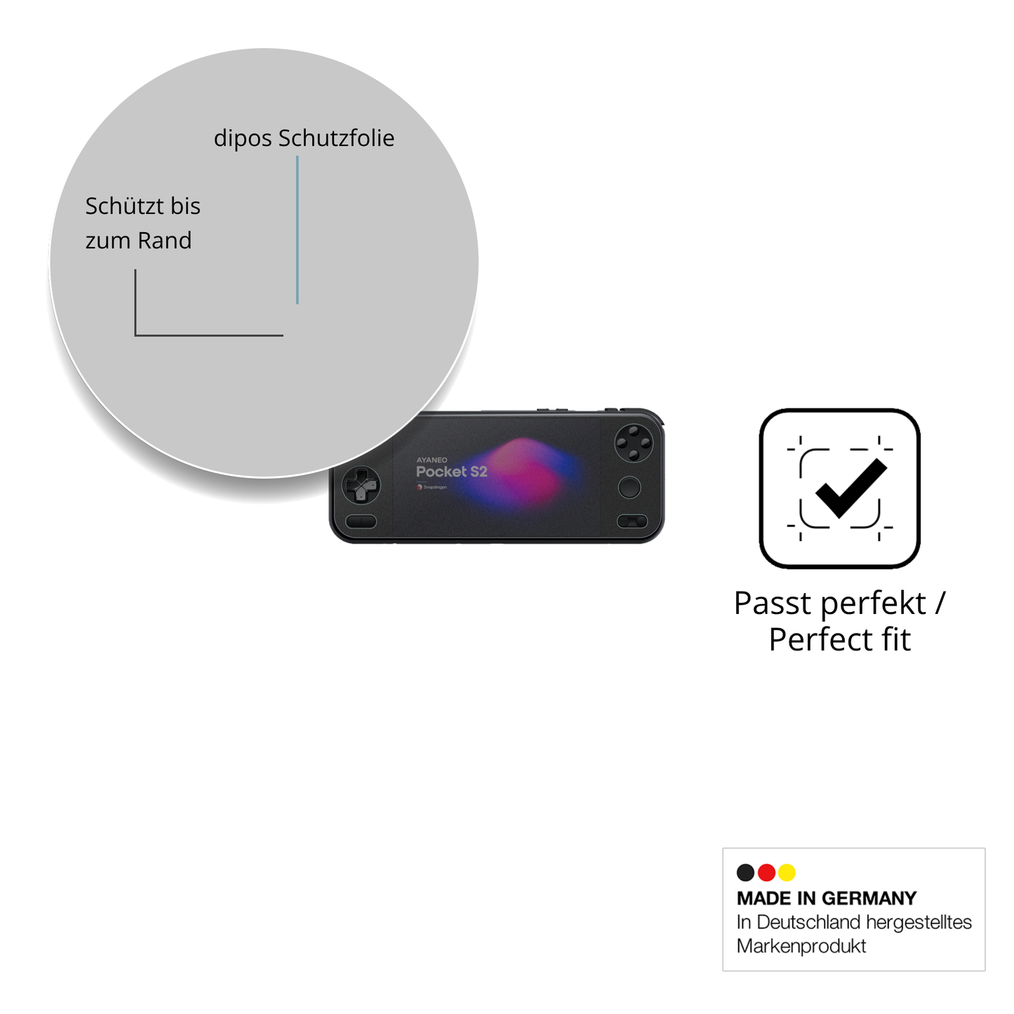 Blickschutzfolie für AYANEO Pocket S2 6.3 Zoll matt Schutzfolie Privacy