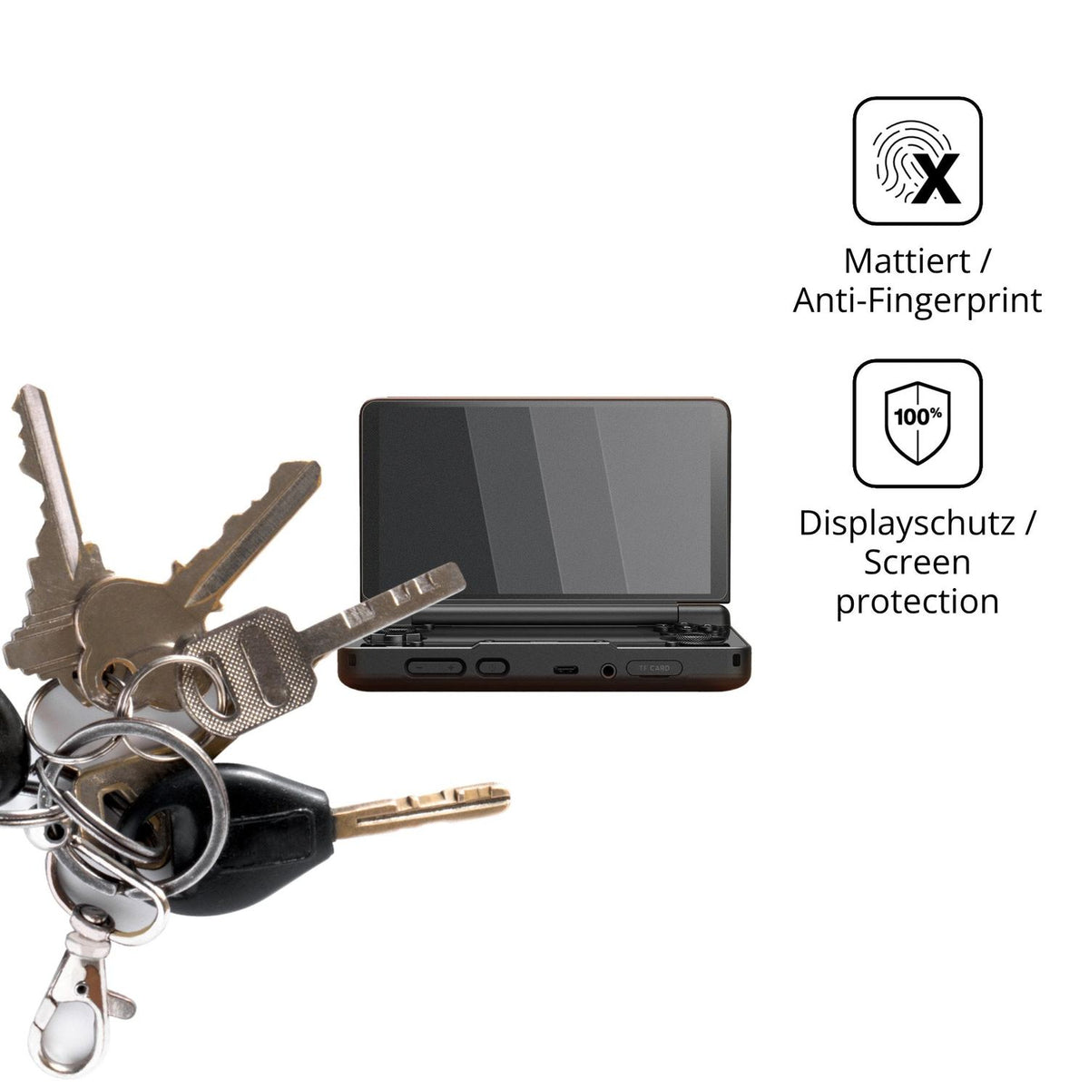 dipos Displayschutz für AYN Thor, mattierte Oberfläche, Blickschutzfilter und perfekter Passform