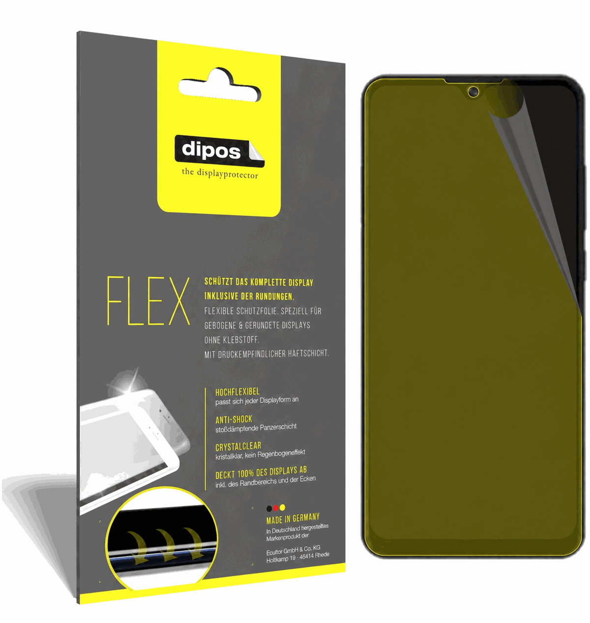 2x Screen Protector for ZTE Blade A51 lite Protective Film covers 100% dipos