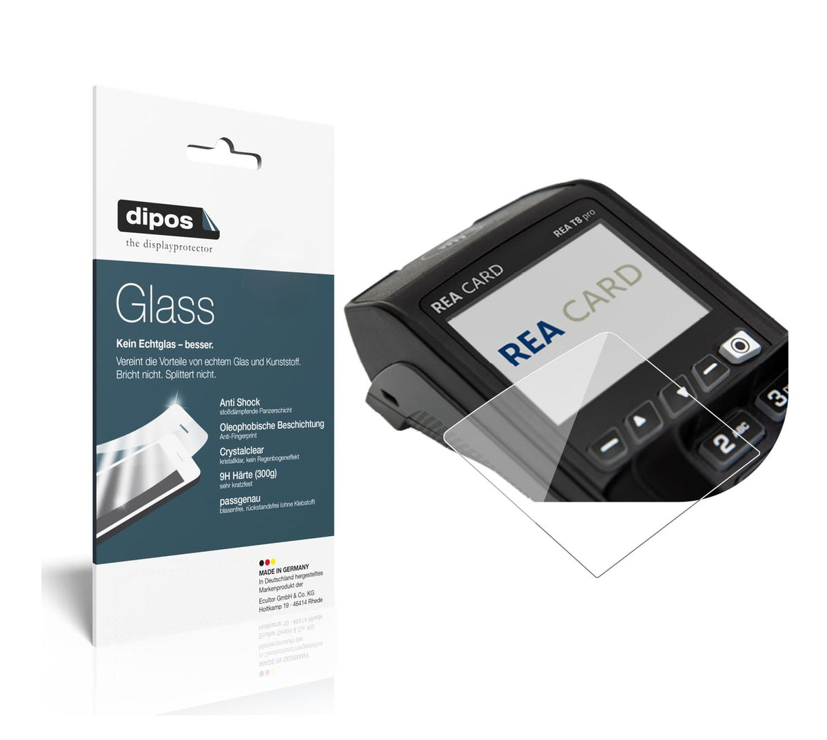 2x Screen Protector for REA CARD T8 pro Terminal Flexible Glass 9H dipos