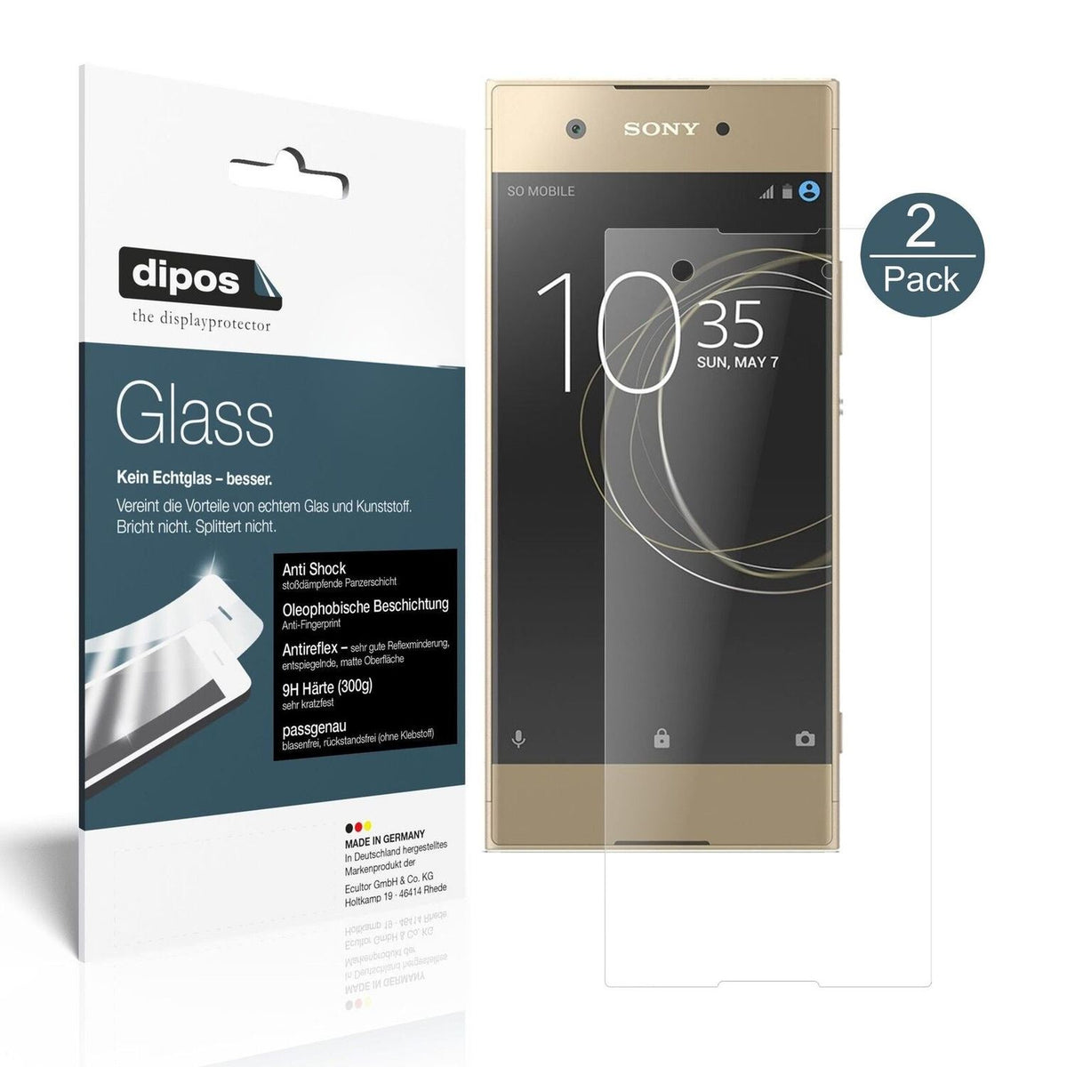 dipos 2x 9H Matte Screen Protector for Sony Xperia XA1