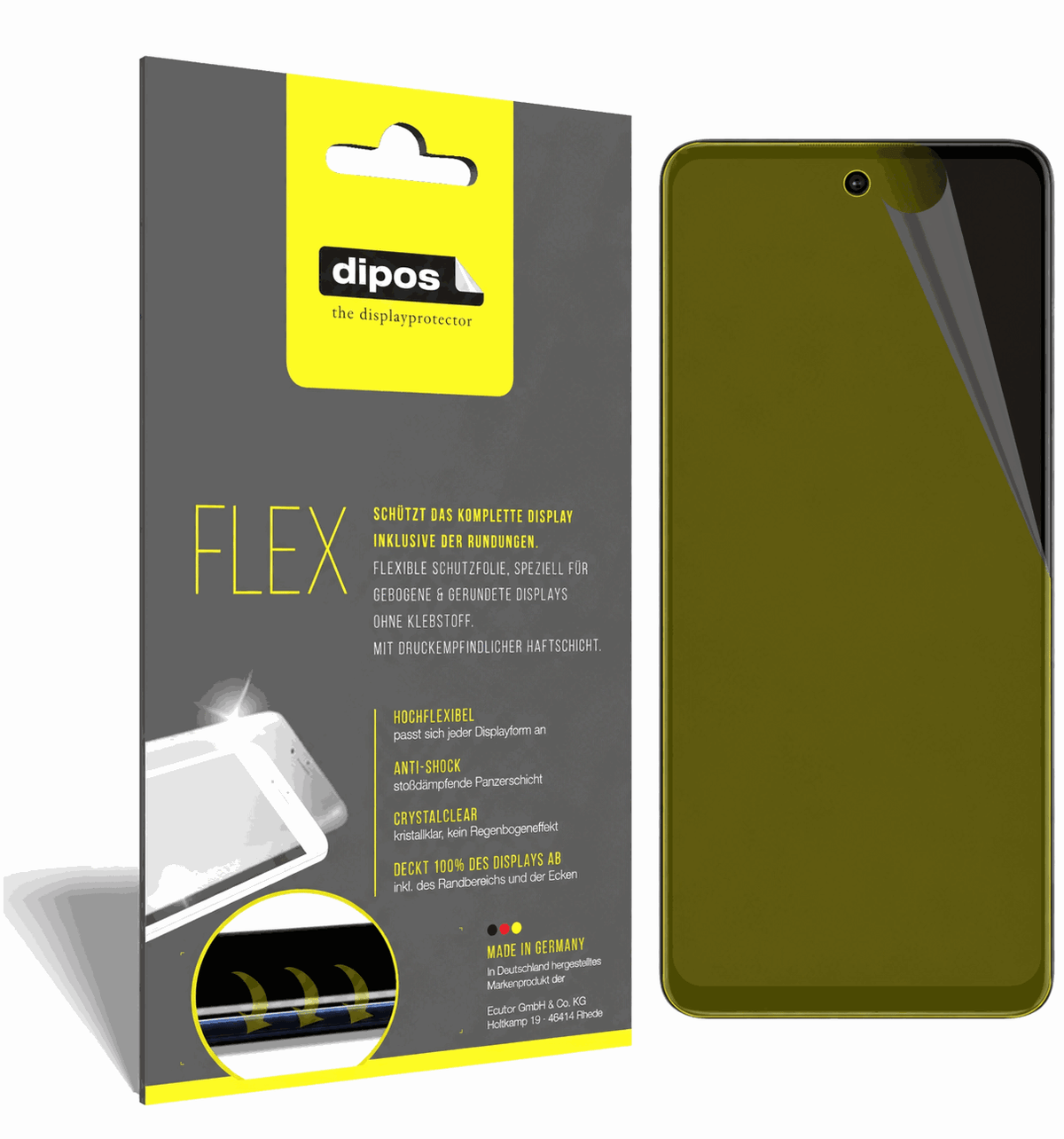 2x Screen Protector for Motorola G60S Protective Film covers 100% dipos Flex