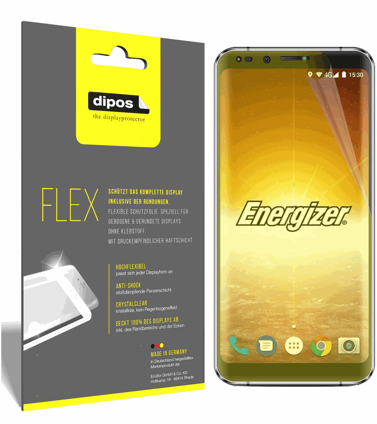 dipos FLEX 3x Clear Screen Protector for Energizer Powermax P600S