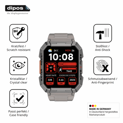2x Screen Protector for Blackview W60 Smartwatch 2.01 Zoll Flexible Glass 9H