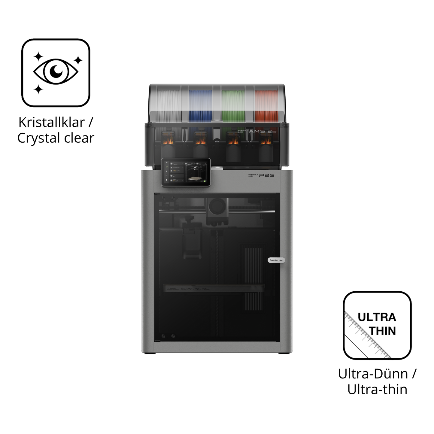 Dünne und klare Folie passend zugeschnitten für Bambu Lab P2S 3D Printer