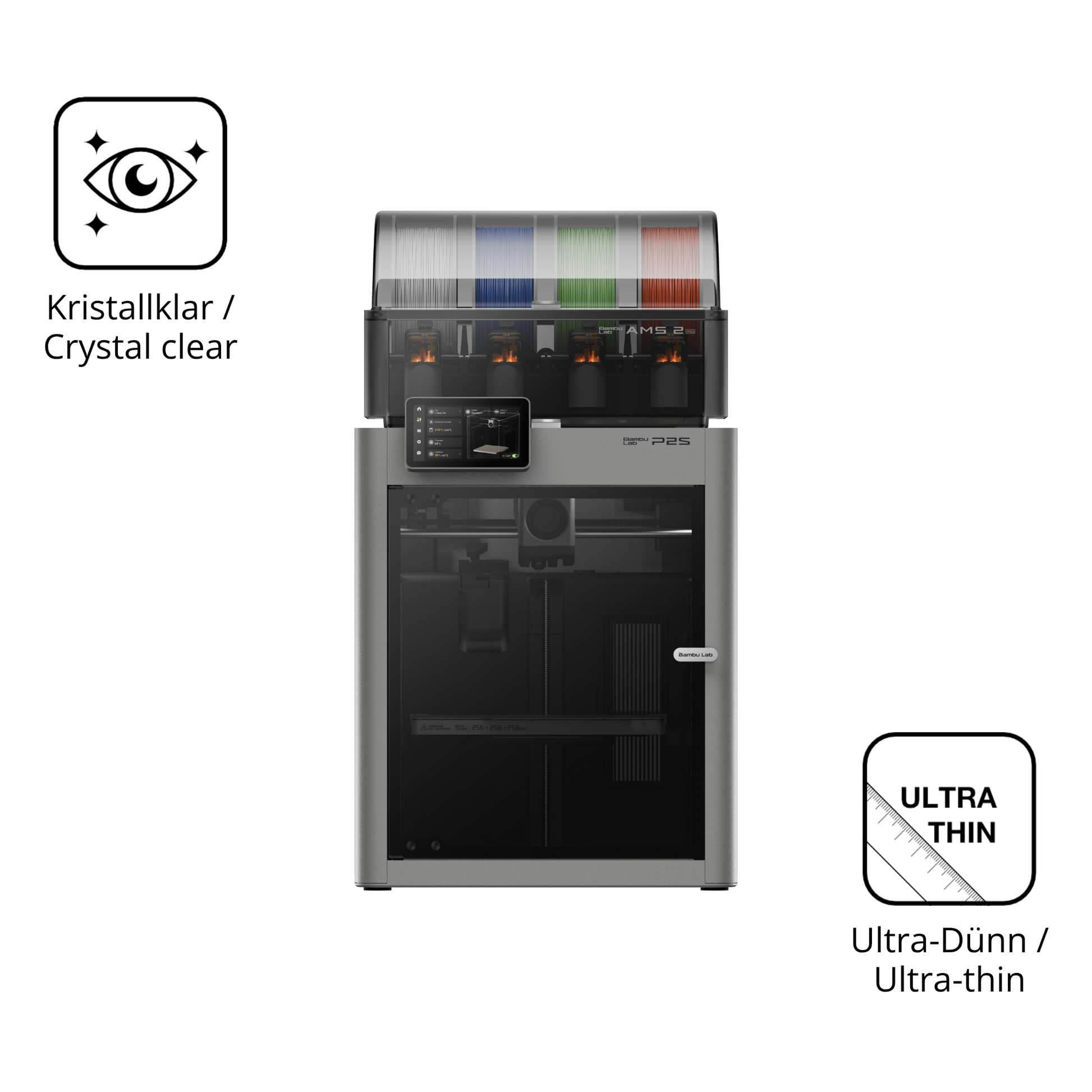 Dünne und klare Folie passend zugeschnitten für Bambu Lab P2S 3D Printer