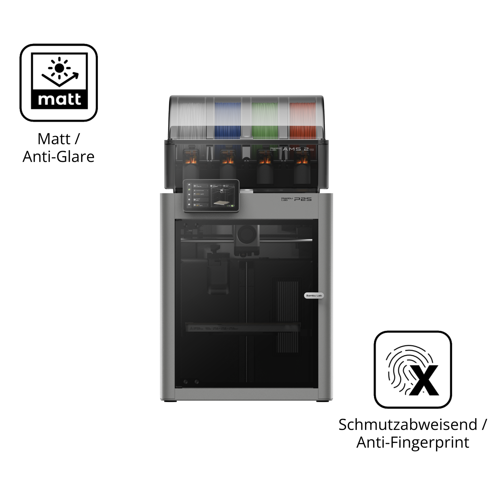 9H Hartbeschichtete, flexible Folie passend zugeschnitten für Bambu Lab P2S 3D Printer