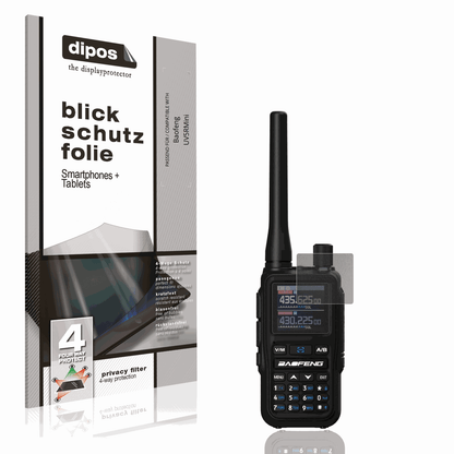 Blickschutzfolie von dipos passend für baofenguv5rmini, präziser Zuschnitt und blasenfrei montiert