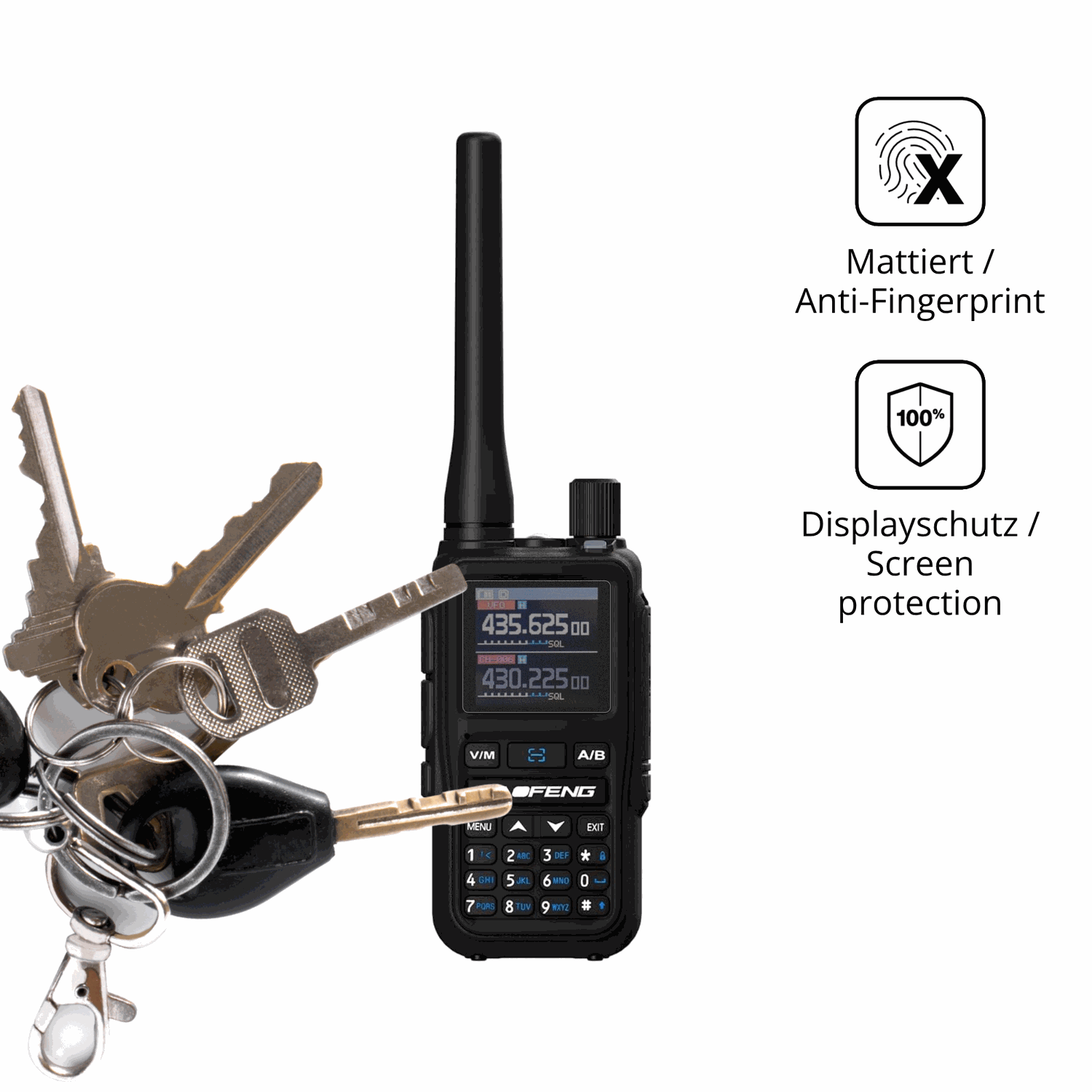 dipos Displayschutz für baofenguv5rmini, mattierte Oberfläche, Blickschutzfilter und perfekter Passform