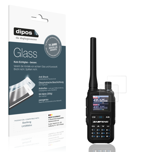 Matte Displayschutzfolie von dipos passend für baofenguv5rmini, 9H kratzfest und blasenfrei montiert