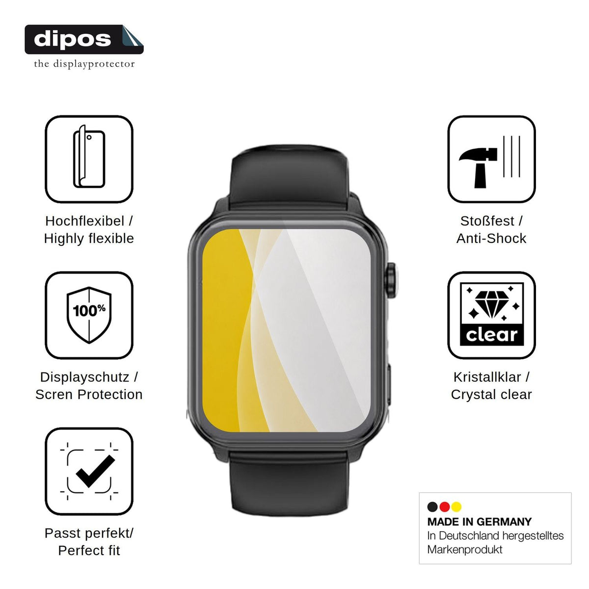2x Screen Protector for Baolubao R-30 MAX Protective Film covers 100% dipos Flex