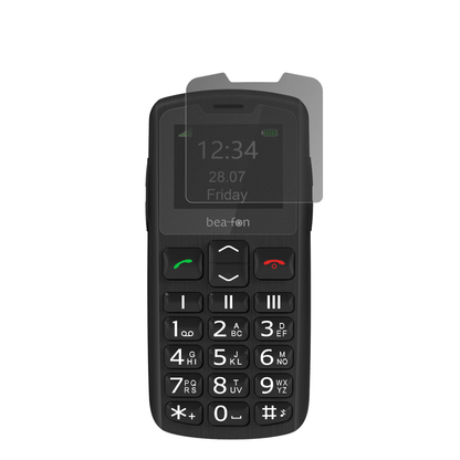 BeafonSL230 LTE mit aufgebrachtem dipos Displayschutz, der seitliche Einblicke blockiert
