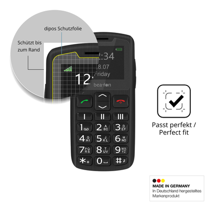 Schutz gegen Kratzer auf dem Beafon SL230 LTE Glas durch Schlüssel oder Ähnliches