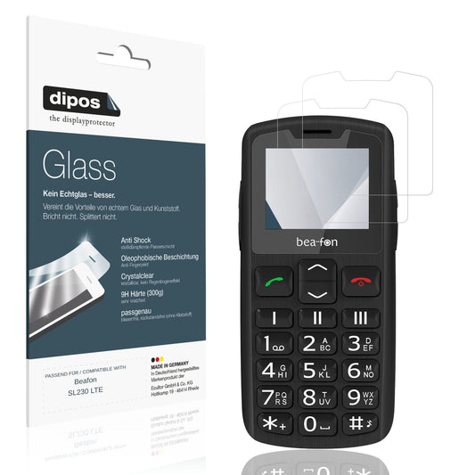 Klare Displayschutzfolie von dipos passend für Beafon SL230 LTE, 9H kratzfest und blasenfrei montiert