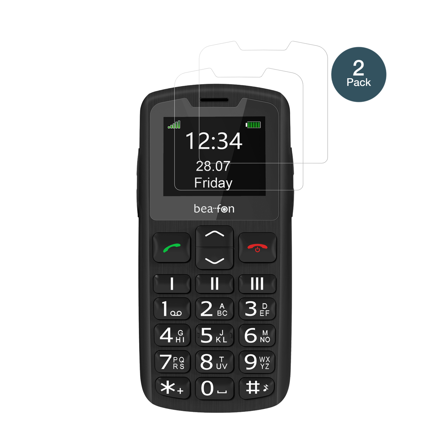 BeafonSL230 LTE mit aufgebrachter dipos Flex Schutzfolie, glasklare Darstellung ohne Einschränkungen