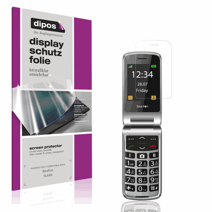 Klare Displayschutzfolie von dipos passend für Beafon SL645, präziser Zuschnitt und blasenfrei montiert