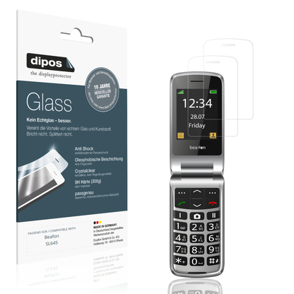 Klare Displayschutzfolie von dipos passend für Beafon SL645, 9H kratzfest und blasenfrei montiert