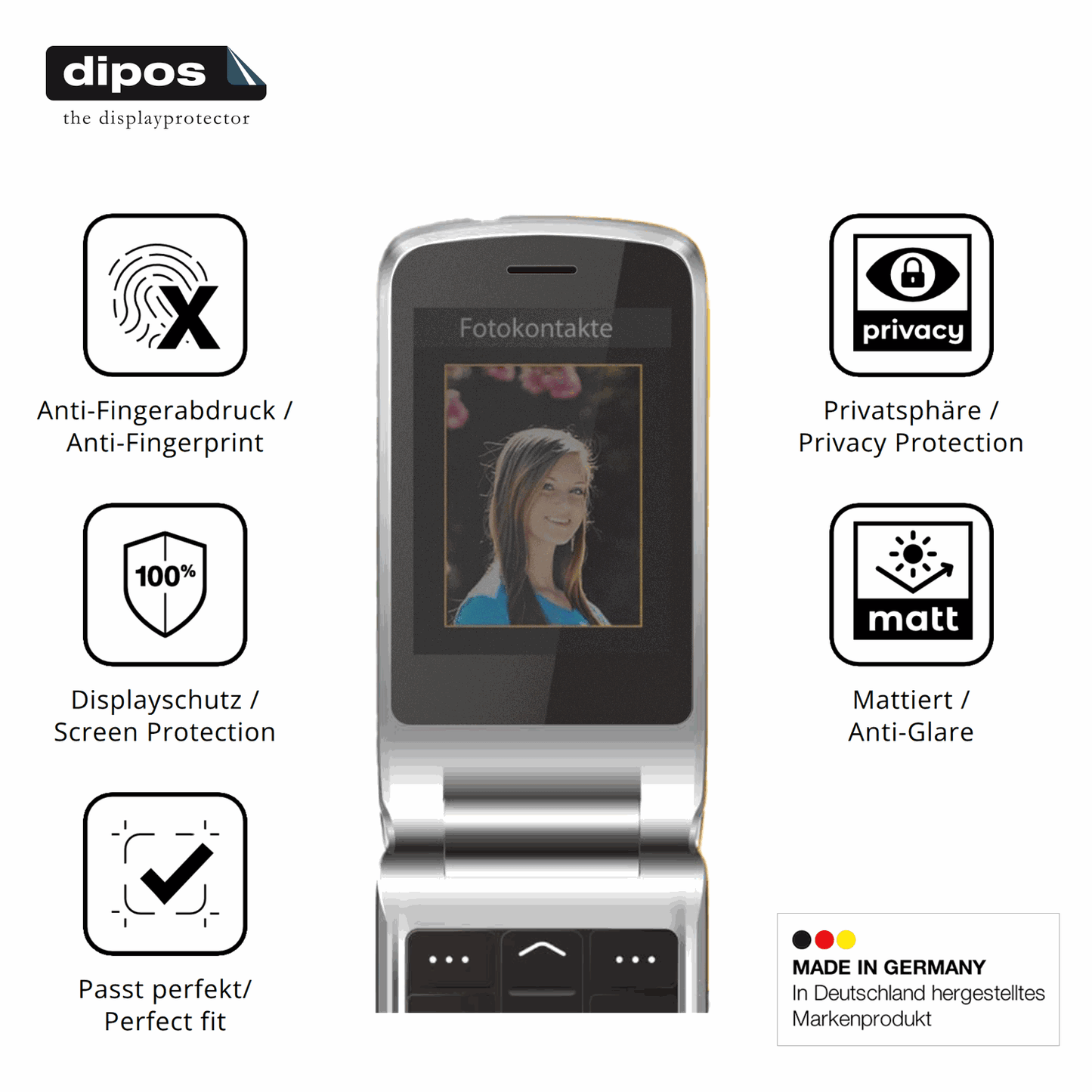 Privatsphäre-Schutz durch Sichtschutz-Folie passend zugeschnitten für Beafon SL645plus