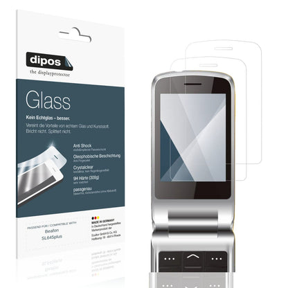 Klare Displayschutzfolie von dipos passend für Beafon SL645plus, 9H kratzfest und blasenfrei montiert