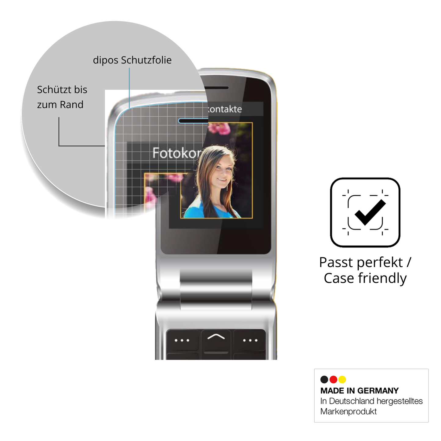 Besonders flexibler Displayschutz mit Anti-Shock-Schicht im Materialmix