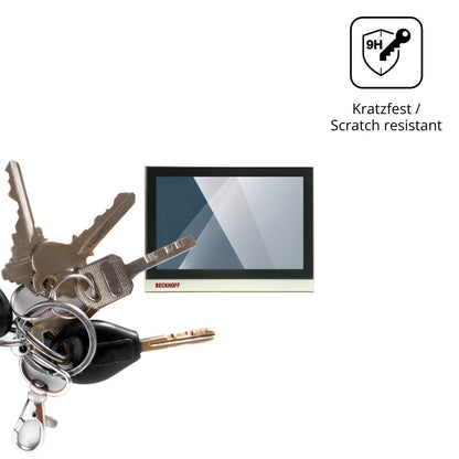 dipos Displayschutz für Beckhoff CP2913, transparente Oberfläche, perfekte Passform auch für die Rundungen