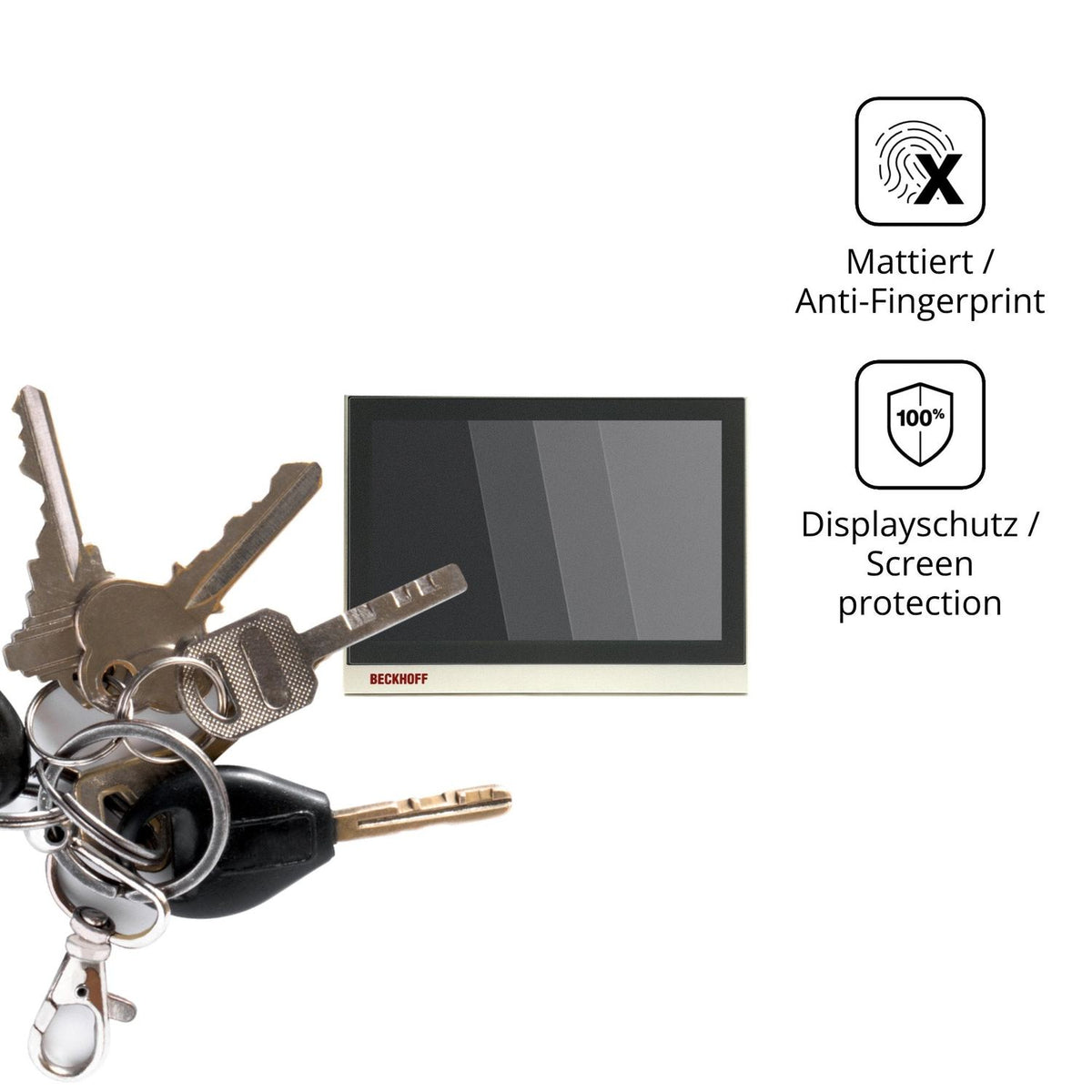 dipos Displayschutz für Beckhoff CP2913, mattierte Oberfläche, Blickschutzfilter und perfekter Passform