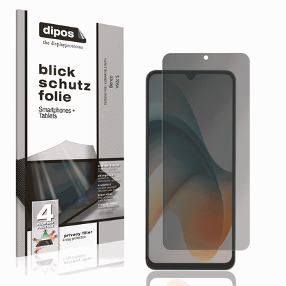 Blickschutzfolie von dipos passend für Benco V92c S, präziser Zuschnitt und blasenfrei montiert
