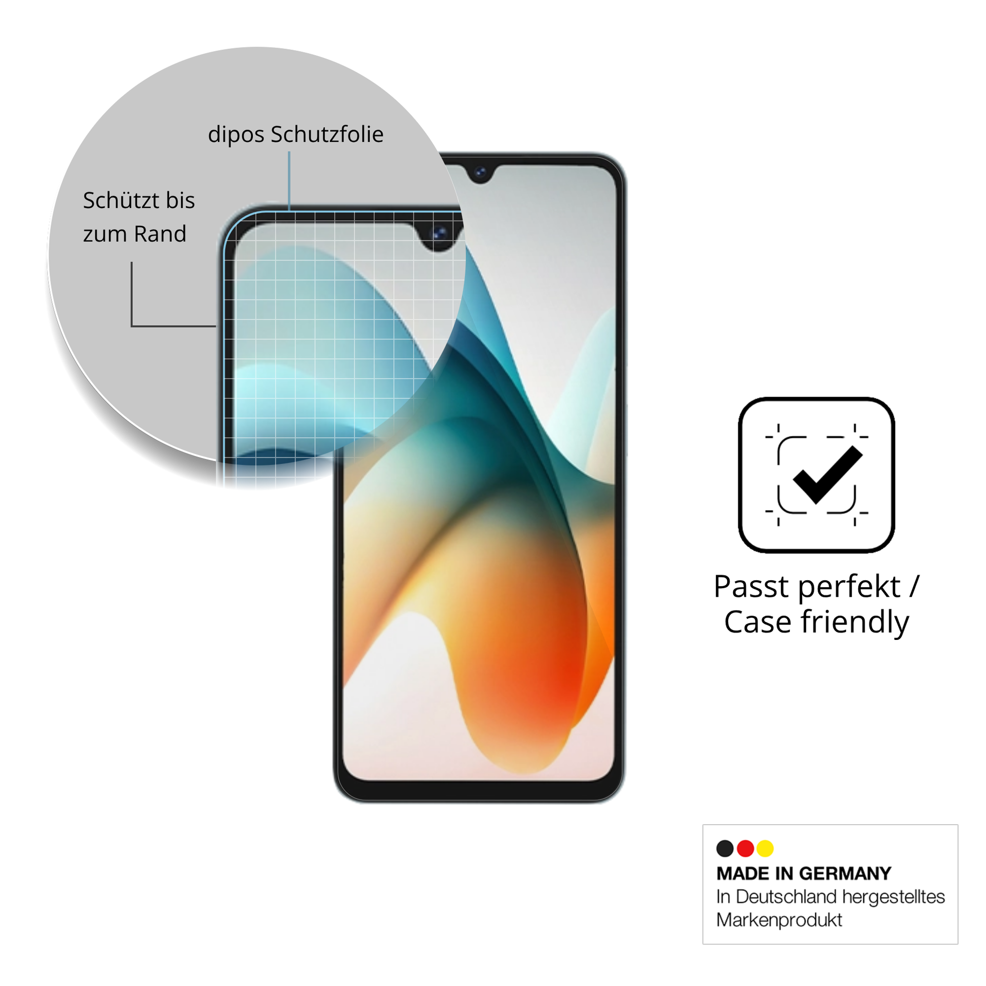 Besonders flexibler Displayschutz mit Anti-Shock-Schicht im Materialmix