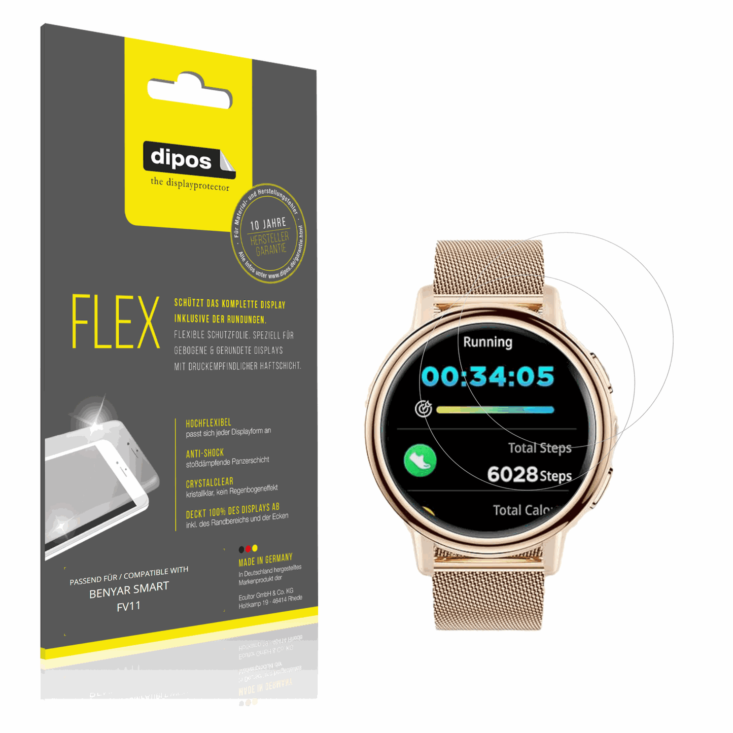 Klare Displayschutzfolie von dipos passend für BENYAR SMART FV11, 100% Displayabdeckung und blasenfreie Montage