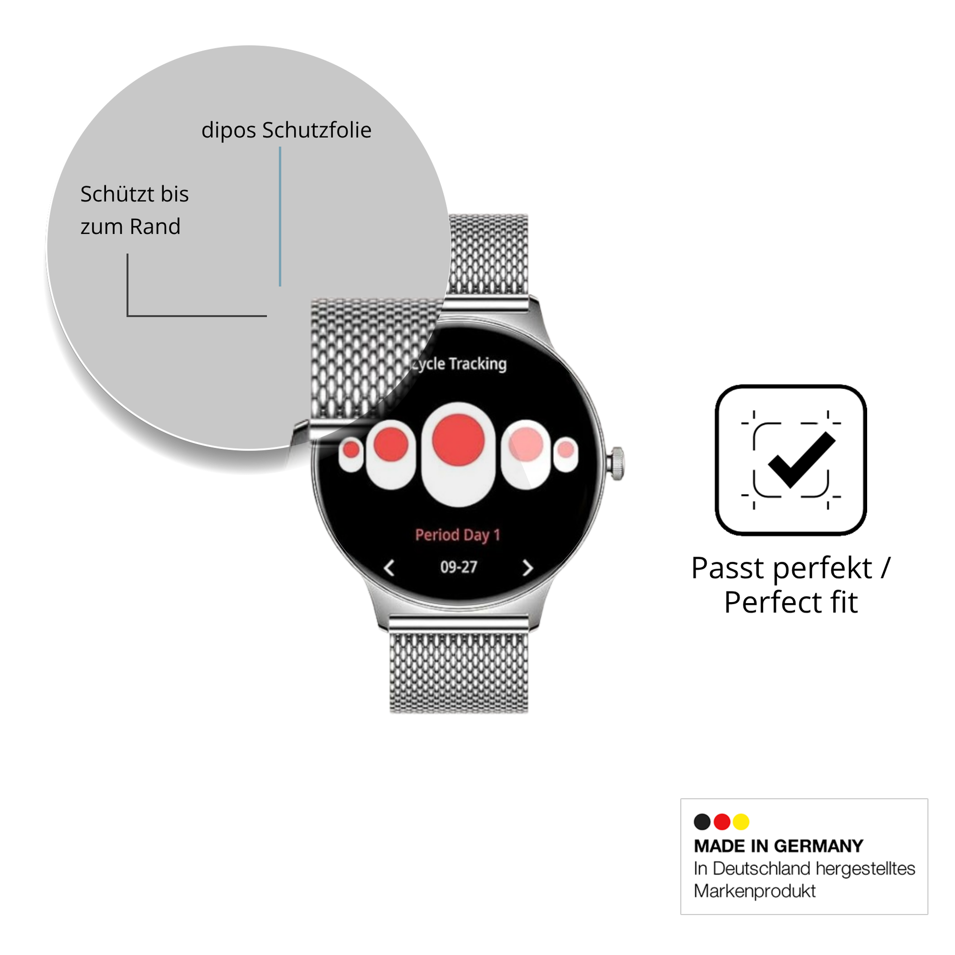 Schutzfolie mit optimaler Passform, zur Verwendung mit Hüllen geeignet