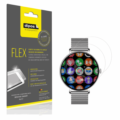 Klare Displayschutzfolie von dipos passend für BENYAR SMART FV17, 100% Displayabdeckung und blasenfreie Montage