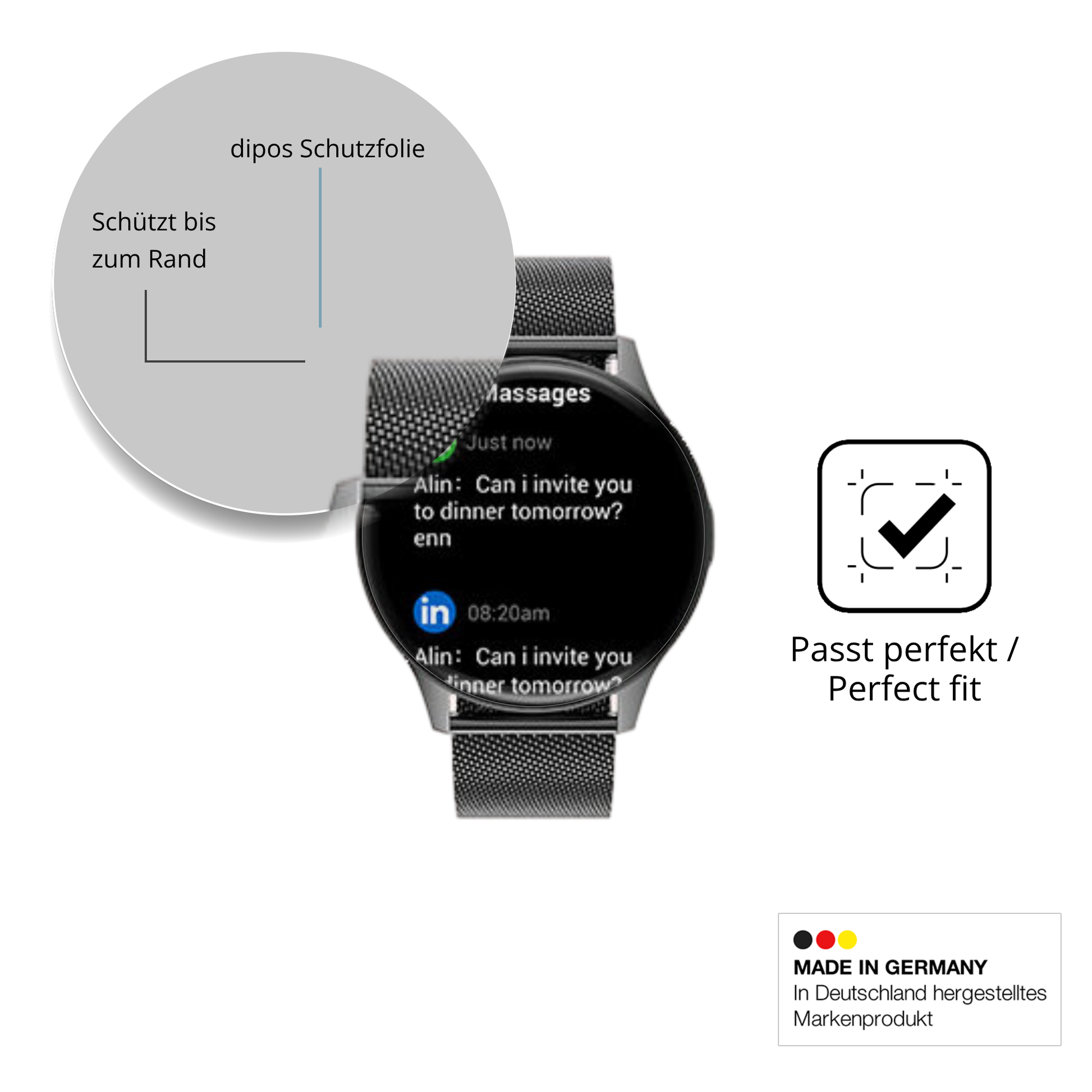 Schutzfolie mit optimaler Passform, zur Verwendung mit Hüllen geeignet