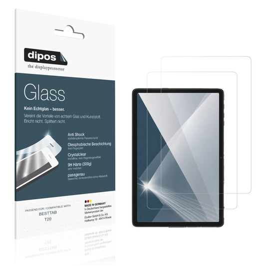 Klare Displayschutzfolie von dipos passend für BESTTAB T20, 9H kratzfest und blasenfrei montiert