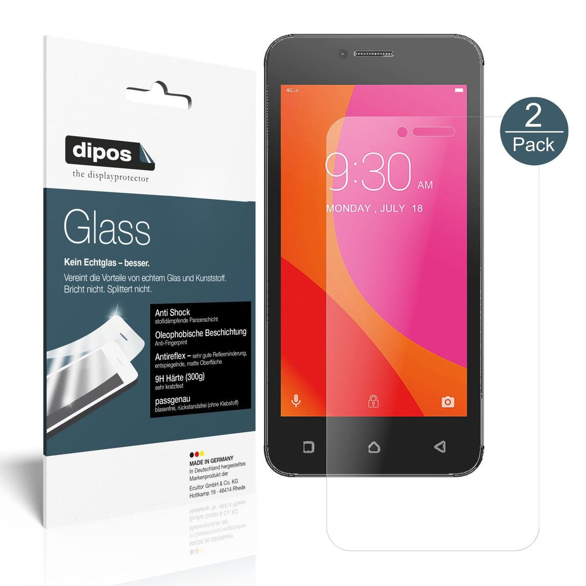 dipos 2x 9H Matte Screen Protector for Lenovo B