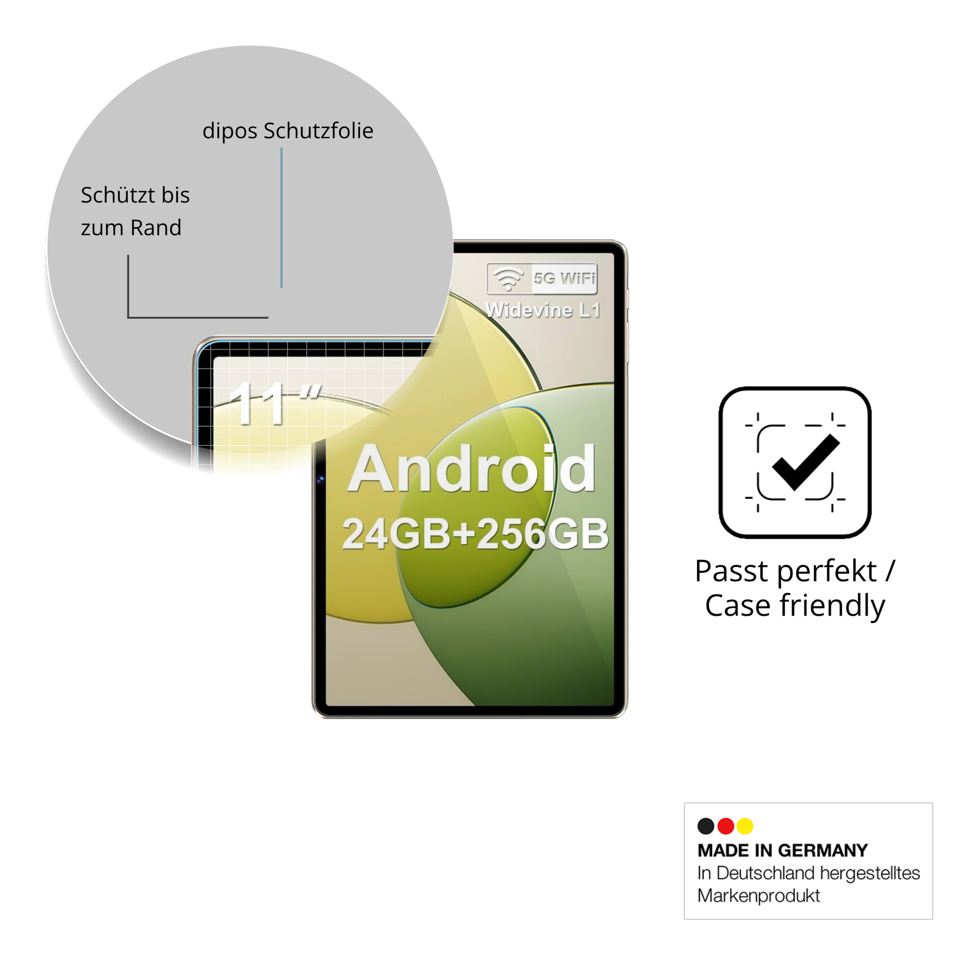 Besonders flexibler Displayschutz mit Anti-Shock-Schicht im Materialmix