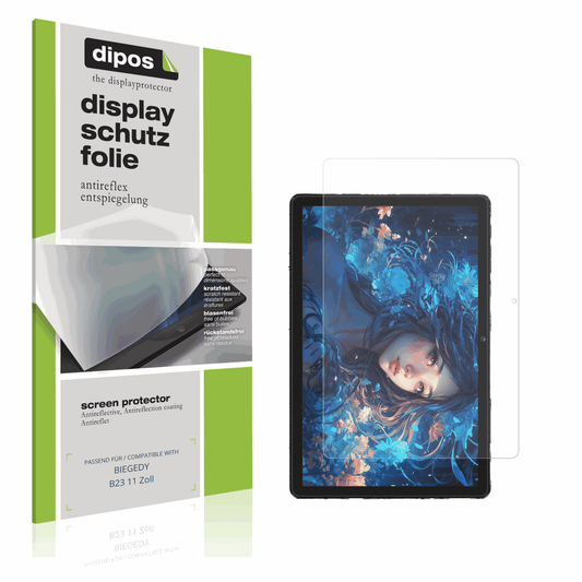 Matte Displayschutzfolie von dipos passend für BIEGEDY B23 11 Zoll, präziser Zuschnitt und blasenfrei montiert