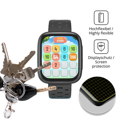 dipos Displayschutz für BIGGERFIVE BW03 Smartwatch 1.8 Zoll, transparente Oberfläche, perfekte Passform auch für die Rundungen