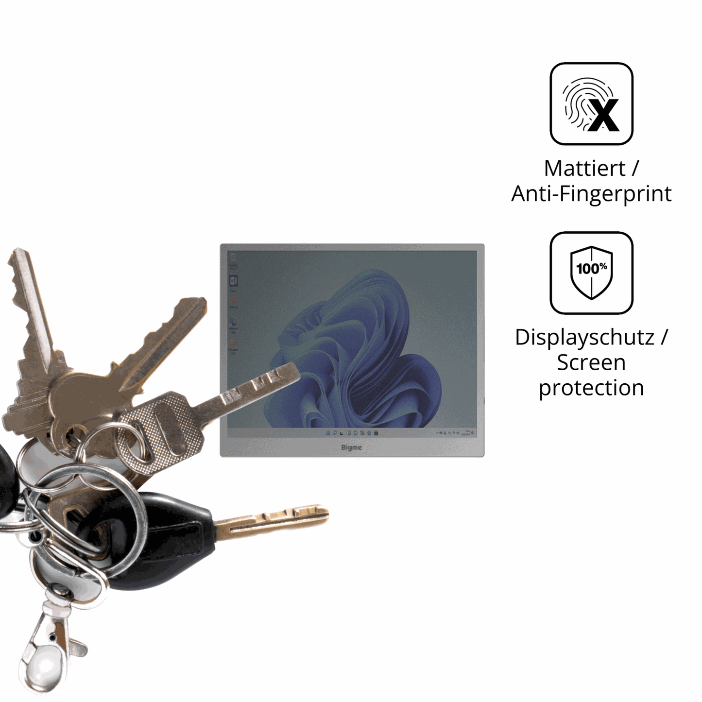 dipos Displayschutz für Bigme B13, mattierte Oberfläche, Blickschutzfilter und perfekter Passform