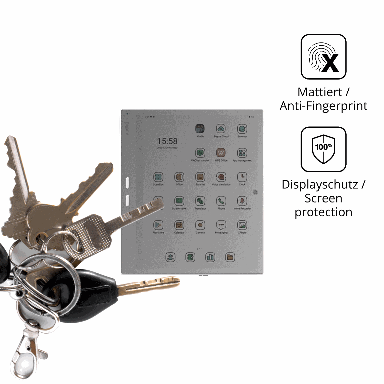 dipos Displayschutz für Bigme B10 10.3 Zoll, mattierte Oberfläche, Blickschutzfilter und perfekter Passform