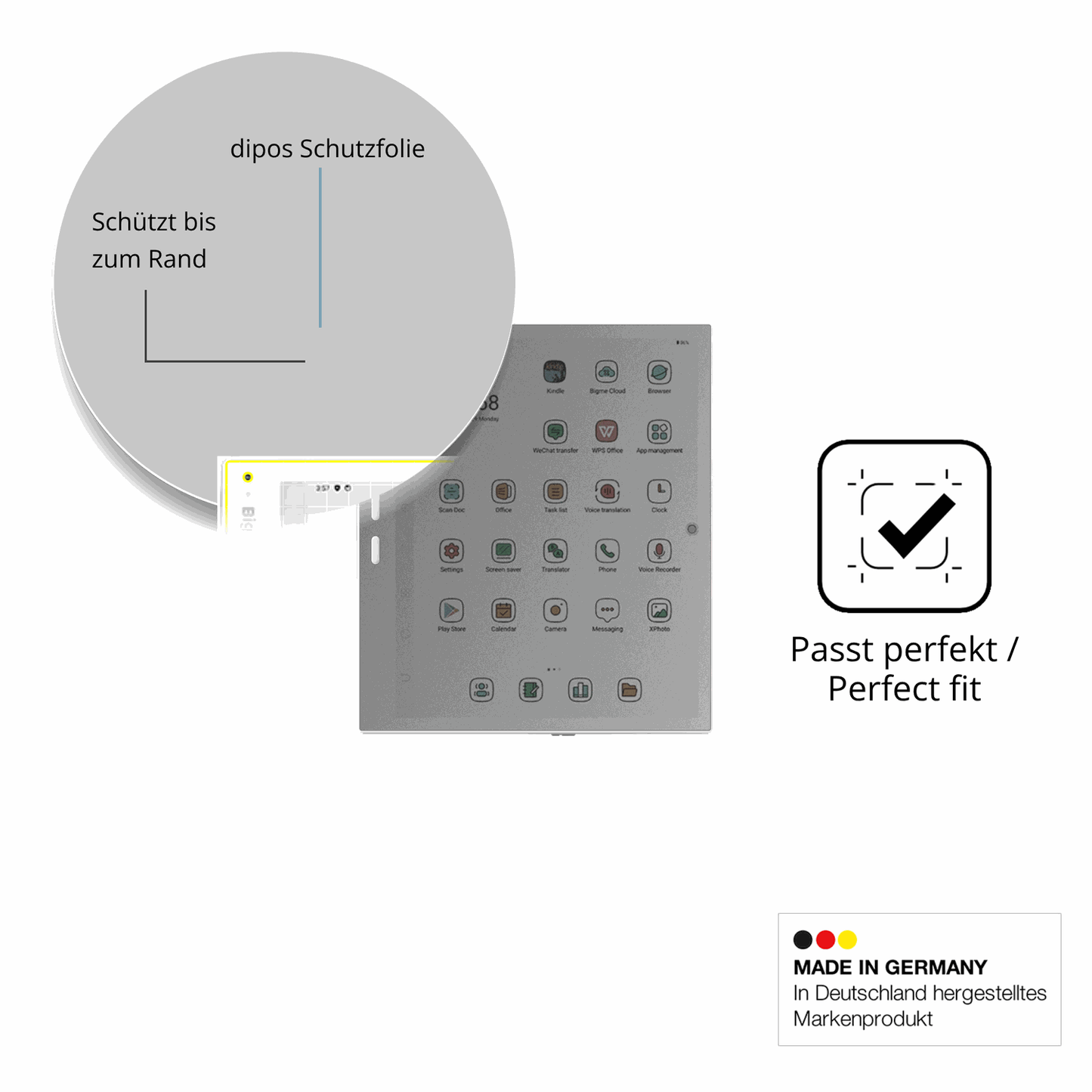 Schutz gegen Kratzer auf dem Bigme B10 10.3 Zoll Glas durch Schlüssel oder Ähnliches