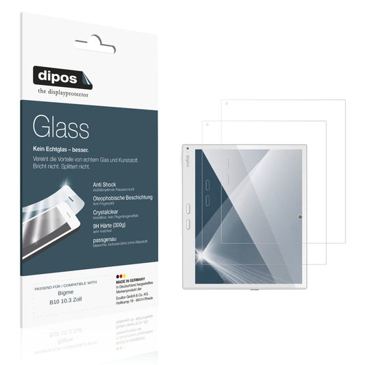 Klare Displayschutzfolie von dipos passend für Bigme B10 10.3 Zoll, 9H kratzfest und blasenfrei montiert