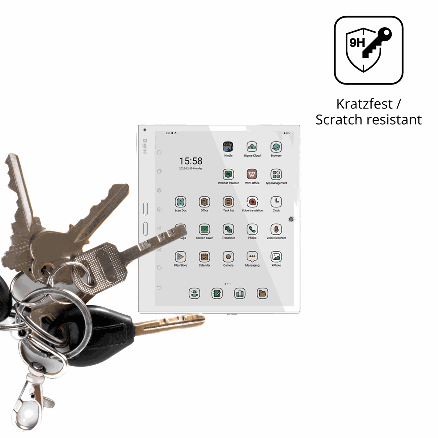 dipos Displayschutz für Bigme B10 10.3 Zoll, transparente Oberfläche, perfekte Passform auch für die Rundungen