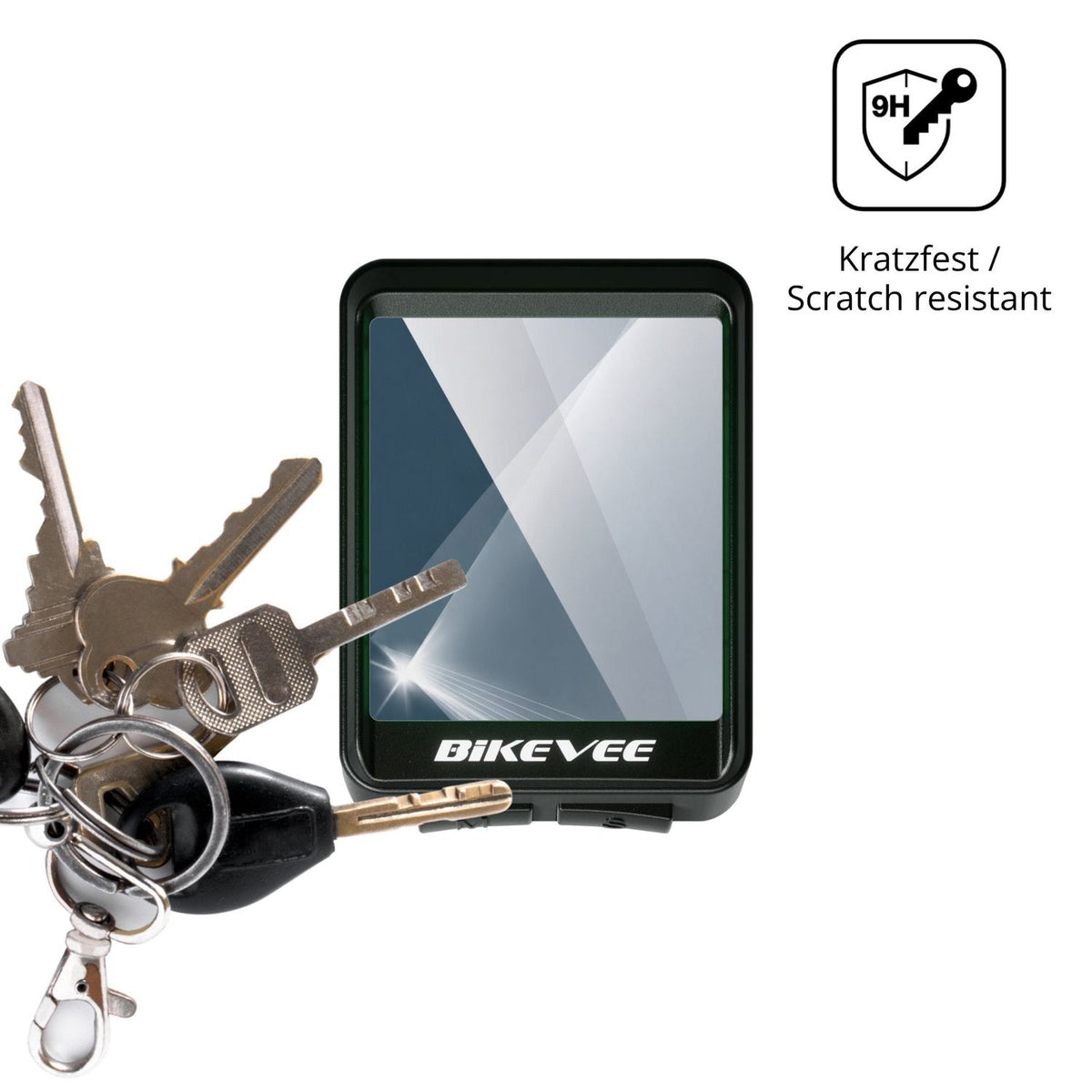 dipos Displayschutz für Bikevee BKV-1517, transparente Oberfläche, perfekte Passform auch für die Rundungen