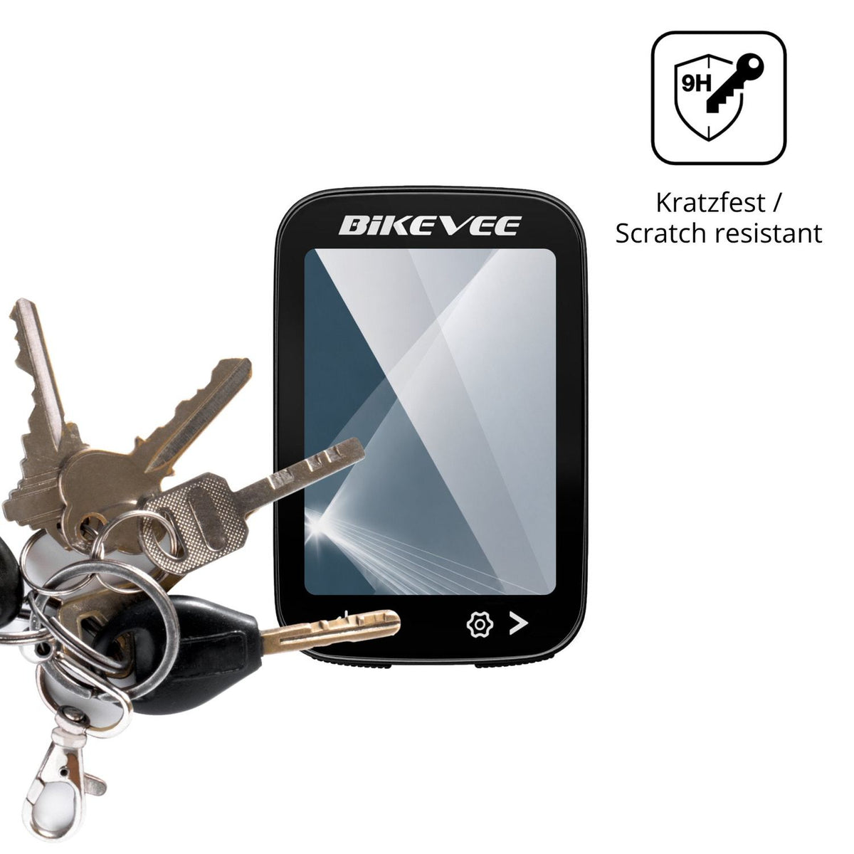 dipos Displayschutz für Bikevee BKV500A, transparente Oberfläche, perfekte Passform auch für die Rundungen