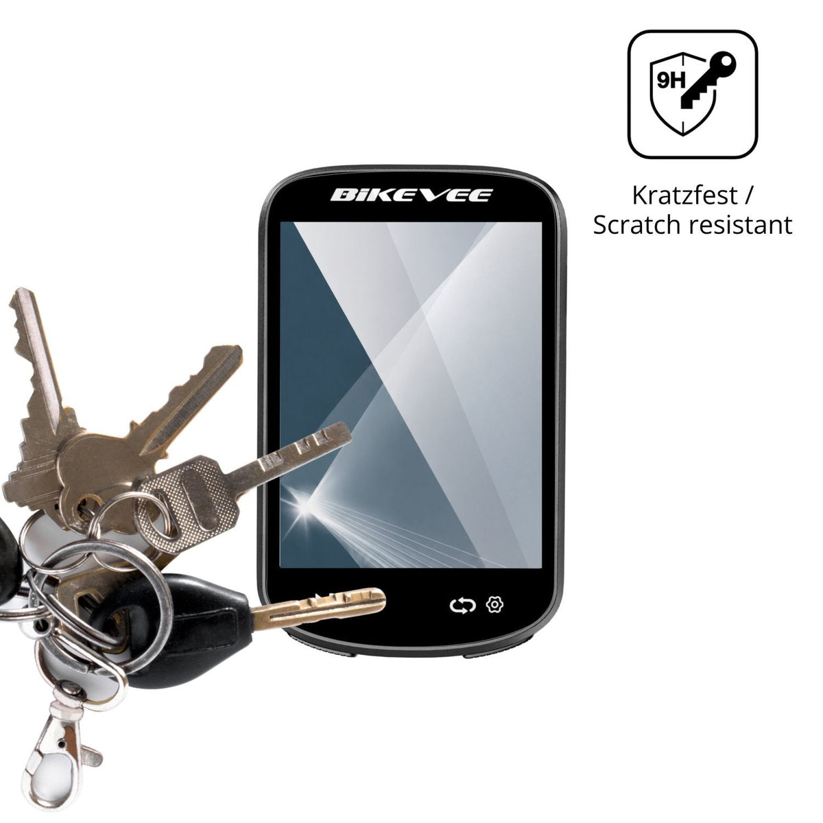 dipos Displayschutz für Bikevee BKV520, transparente Oberfläche, perfekte Passform auch für die Rundungen