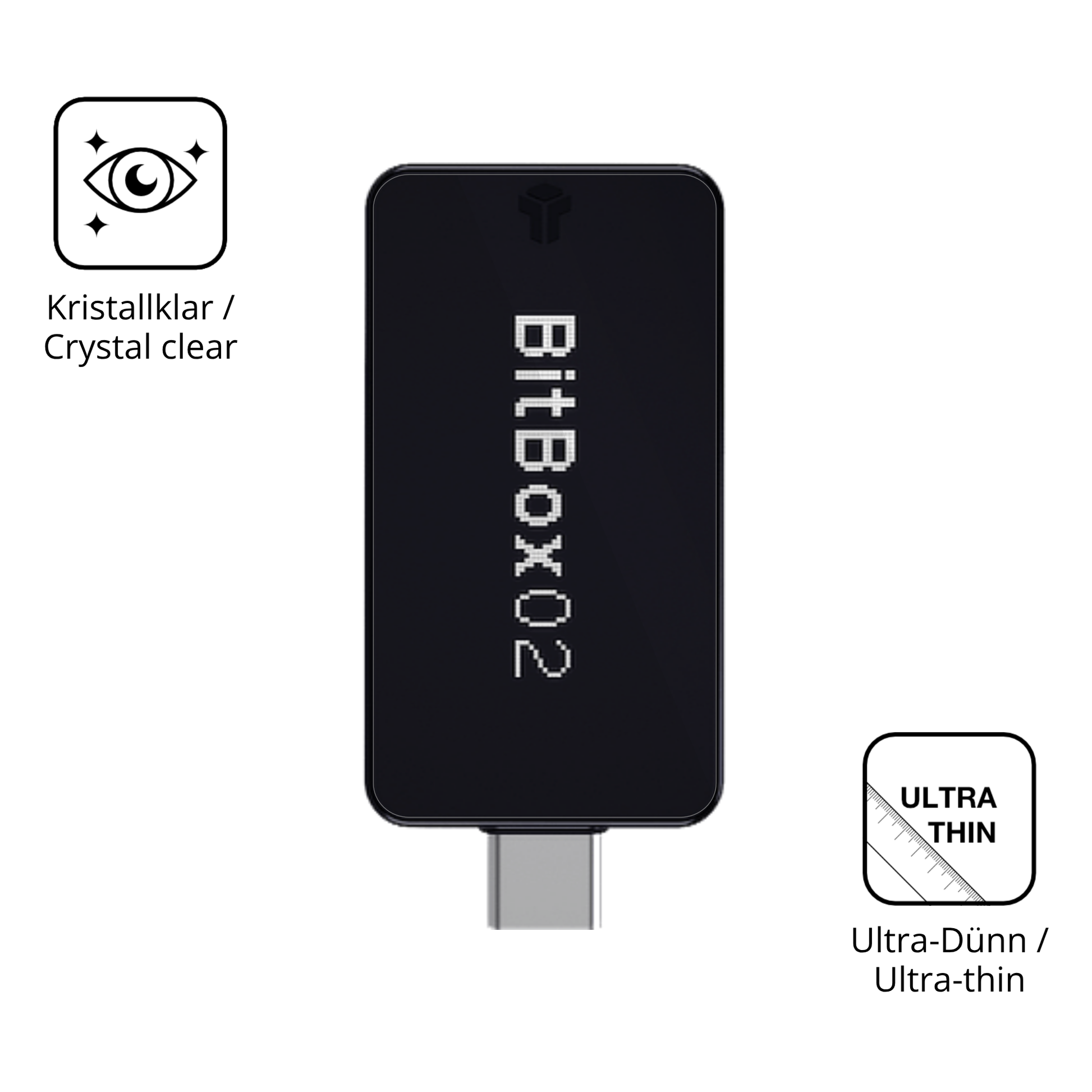 Dünne und klare Folie passend zugeschnitten für bitbox02 nova
