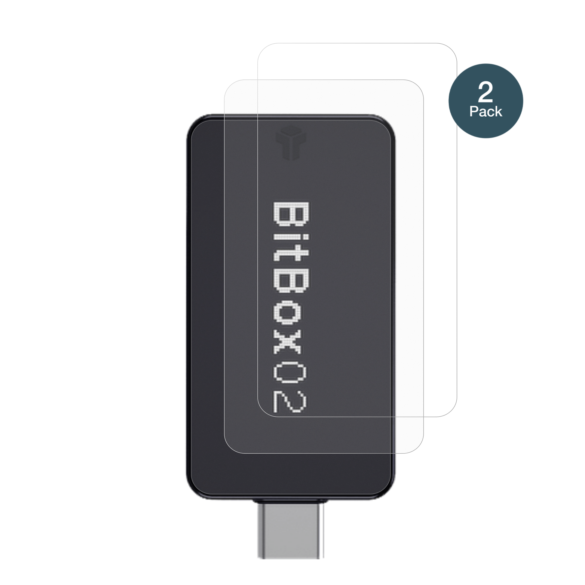 bitbox02nova mit aufgebrachter dipos Panzerfolie, die lästige Fingerabdrücke minimiert