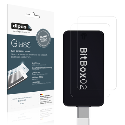 Klare Displayschutzfolie von dipos passend für bitbox02 nova, 9H kratzfest und blasenfrei montiert