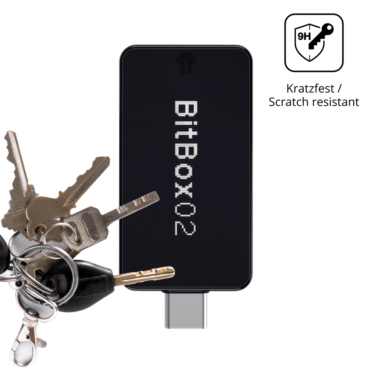 dipos Displayschutz für bitbox02 nova, transparente Oberfläche, perfekte Passform auch für die Rundungen